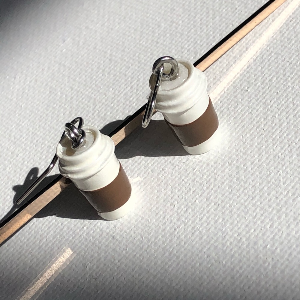 Coffee cup earrings